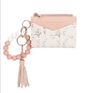 Portefeuille bifold en PU avec pendentif à pompon, motif floral, porte-clés, plusieurs emplacements pour cartes, élégant, portable, pour femmes, pour l'été, usage quotidien - Product Image 3
