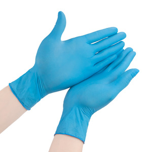 Gants en nitrile jetables bleus sans poudre, 9 pouces, résistants aux acides et aux alcalis, pour usage en laboratoire et dans l'industrie alimentaire - Product Image 1