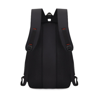 Laptop <b>Backpack</b> Large Capacity Men's Casual Travel Business Bag <b>With</b> Laptop <b>Compartment</b> Shoulder Straps Solid Color Black - Product Image 4