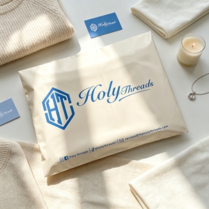 Custom Matte Peach Poly Mailers Bags Blue Logo Printed Self Adhesive <b>Waterproof</b> Shipping Envelopes For Clothing Apparel - Product Image 1