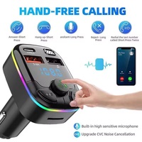 Émetteur FM Bluetooth pour voiture, récepteur audio MP3 sans fil mains libres, double chargeur USB 3.4A rapide avec lumière LED