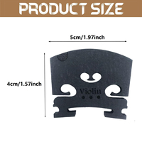 2Pcs Black Violin Bridge 4/4 Full Size Fine Grade Maple Violin Parts Music Instrument Replacement with E String U-Groove