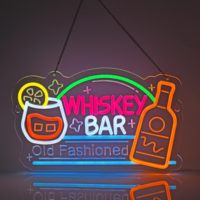 Enseigne lumineuse murale pour bar à whisky, décoration murale lumineuse pour cocktail, whisky, pub, bar sportif, salle de jeux, restaurant, écran d'affichage électronique