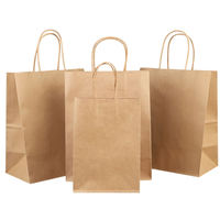Sac en papier kraft écologique de luxe imprimé sur mesure avec ruban, recyclable, pour le shopping, les vêtements, les cadeaux, les aliments, les plats à emporter, avec votre propre logo