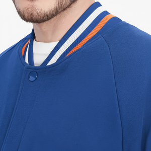 Veste universitaire de qualité, couleur bleue, veste de baseball, veste universitaire personnalisée pour garçons, service OEM pour hommes - Product Image 1