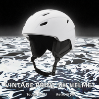 Casque de ski/snowboard mi-couvrant CEen1077 HX-SR12 à motifs vintage Hiver 2024, en PC+EPS, Taille L pour adulte