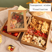 Conteneur Alimentaire en Carton Écologique pour Plats à Emporter, Boîte à Gâteaux en Plastique, Emballage de Livraison pour Restaurant, Boulangerie, Baklava et Sushis