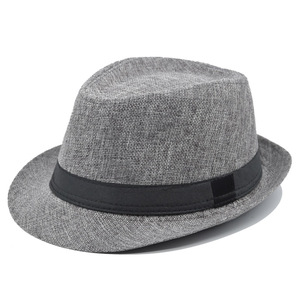 Chapeau Fedora personnalisé en lin uni pour homme, style gentleman britannique, en coton et lin, chapeau <span class=keywords><strong>haut</strong></span> <span class=keywords><strong>de</strong></span> <span class=keywords><strong>forme</strong></span> tendance - Product Image 2