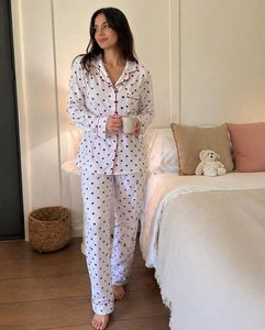 Pigiami di Lusso in Cotone OEM per Donna, Set Sexy da Notte, Abbigliamento da Notte a Maniche Lunghe, Pigiami, Abbigliamento per Casa e Relax - Product Image 2