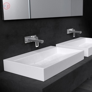 Hôtel <span class=keywords><strong>WC</strong></span> blanc solide surface intégrée profonde salle de bain acrylique lavabo éviers - Product Image 1