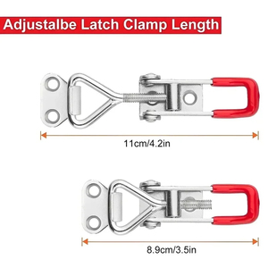 Heavy-Duty Iron Adjustable for Buckle Cabinet Pull Rod Handle Clip <strong>Quick</strong> <strong>Clamp</strong> Door Bolt Type Accessory with Bag Packaging - Product Image 2