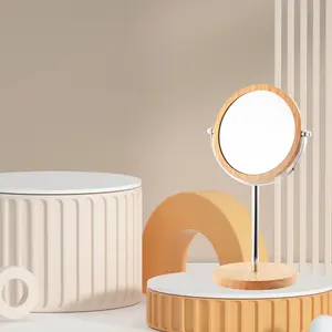 Espejo圆形金色双面化妆镜复古360浴室镜带放大10x紧凑型化妆镜