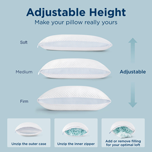 Tất cả các mùa giải 28 "L x 18" W dây kéo có thể giặt bìa không gây dị ứng Gel Bộ nhớ bọt chỉnh hình cổ hỗ trợ shredded Bộ nhớ bọt gối - Product Image 3