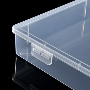 PP Transparente Rechteckige Plastik-Aktenbox Schreibtisch-<span class=keywords><strong>Organizer</strong></span> Aufbewahrungsbox mit Deckel Staubdicht Modernes Design Verschiedene Spezifikationen - Product Image 4