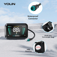 Pantalla LCD para Bicicleta Eléctrica Yolin de 2.6 Pulgadas, YL61F B, 70nits, IP66, Impermeable, Protocolo UART, 36V 48V, con Vidrio Templado ABS, Gran Venta