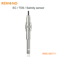 Sonde de conductivité numérique en acier inoxydable RS485 4-20mA EC TDS, sonde de salinité IP68 de type immersion pour le traitement de l'eau OEM