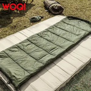 WOQI Ligero Cuatro Estaciones Viajes al aire libre Senderismo Camping Una sola persona Bloque de color Sobre Saco de dormir