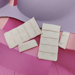 Cinta de nailon de buena calidad con 2 ganchos y 4 filas para sujetador, extensor de cierre de sujetador, cierre de sujetador cubierto, cierre de sujetador con gancho y ojo. - Product Image 3