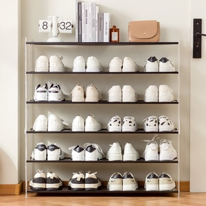 Acrylic Giày giá rõ ràng hiện đại sang trọng đồ nội thất phòng khách gỗ Nhựa Tre đứng chủ lưu trữ Nhà Giá Giày tổ chức - Product Image 4