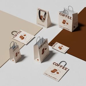 Bolsas de Papel Kraft Biodegradables con Relieve para Restaurantes, Bolsas de Comida Rápida para Llevar - Product Image 1