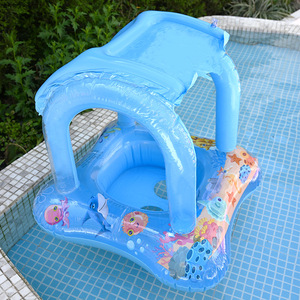 Flotador Inflable para Bebé ABC con Sombrilla 60x60x58cm Diseño de Dibujos Animados para Uso en Piscina Infantil - Product Image 3