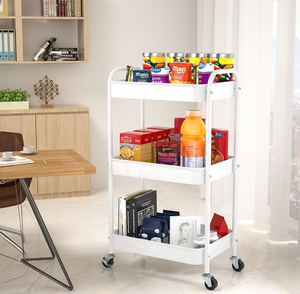 Carrello Portaoggetti in Metallo a 3 Ripiani, Scaffale di Alta Qualità per Organizzazione Domestica, <span class=keywords><strong>Porta</strong></span> <span class=keywords><strong>Spezie</strong></span> per <span class=keywords><strong>Cucina</strong></span> e Bagno - Product Image 1