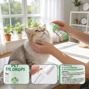 Solution Nettoyante Apaisante pour <span class=keywords><strong>Yeux</strong></span> d'Animaux à Marque Blanche, Stérile, Douce, Sans Larmes, à l'Acide Hyaluronique, pour Chiens et Chats, Anti-Taches de Larmes - Product Image 2