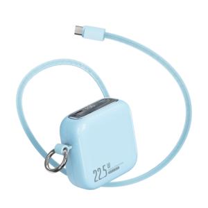 พาวเวอร์แบงค์ 10000mAh พร้อมสาย Type-C แบบยืดหดได้, ชาร์จเร็ว 22.5W  แบบพกพา พร้อมคาราไบเนอร์และสายคล้องคอ - Product Image 5