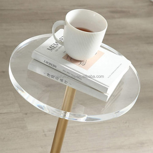 โต๊ะ<span class=keywords><strong>กาแฟ</strong></span>อะคริลิคขนาดเล็กโต๊ะข้างกลมโปร่งใสปรับแต่งได้สำหรับงานแต่งงาน - Product Image 2