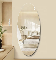 Miroir Ondulé Moderne Maquillage Corps Entier Grand Irrégulier Décoratif Mural ou sur Pied avec Cadre Métallique pour Salle de Bain
