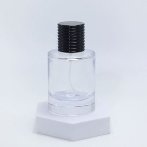 Custom Clear Crimp Cylinder Shape Eco-friendly <b>Perfume</b> <b>Spray</b> <b>Bottle</b> 30ml 50ml Luxury Empty Glass <b>Bottle</b> Gold Cap Screen Printing - Product Image 5
