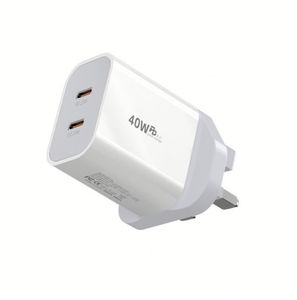 ที่ชาร์จแบตเตอร์รีปลั๊ก EU PD 40W แบบคู่20W USB พอร์ตชนิด C ชนิด C ใช้ได้กับโทรศัพท์มือถือ - Product Image 2