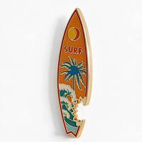 Ouvre-bouteille personnalisé en forme de planche de surf orange, émaillé, thème plage et surf, souvenir cadeau