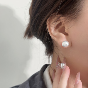 S925 Sterling <b>Silver</b> Round <b>Stud</b> <b>Earrings</b> 8Mm 10Mm Geometric Ball Shape Everyday Wear Fine Jewelry - Product Image 3