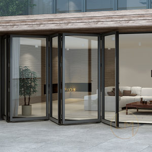 Porte <span class=keywords><strong>accordéon</strong></span> coulissante et pliante extérieure CA USA, étanche, pour patio, triple vitrage, aluminium, double vitrage, portes pliantes - Product Image 5
