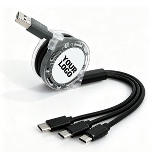 Ys316 Promotion Custom Logo Usb Charger Retractable <b>Charging</b> <b>Cable</b> 3 in 1 With C Option - Product Image 1
