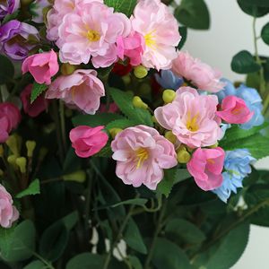 กิ่งดอกแอปเปิ้ลประดิษฐ์จากผ้าไหมเบโกเนีย 5 ก้าน <span class=keywords><strong>ดอกไม้</strong></span>หรูหราสำหรับตกแต่งบ้านภายใน - Product Image 3