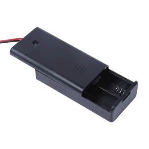 2AA Battery Holder With Cover And Switch 3V AA Battery Box/Holder/Case With 150MM Wire AA Battery Holder Box