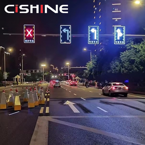 Cishine Yüksek Kaliteli LED Güvenlik Kırmızı Yeşil Mavi Oklu Trafik Yönü Yansıtıcı Uyarı Su Geçirmez Yuvarlak Trafik İşareti - Product Image 6