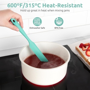 Espátula de silicona delgada para tarros, resistente al calor, de grado alimenticio, de 10 pulgadas de largo, varilla estrecha para mezclar masa de pan fermentado - Product Image 6