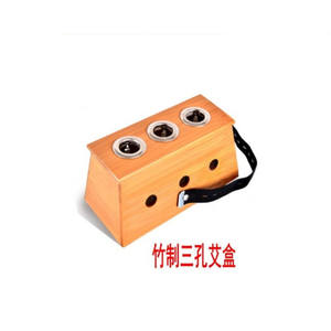 กล่องไม้ไผ่สำหรับทำสมุนไพรสามรู รูปทรงสี่เหลี่ยมผืนผ้า สำหรับครอบครัว ใช้เพื่ออบอุ่นภายใน บรรเทาความเครียด อุปกรณ์ระดับ Class I - Product Image 1