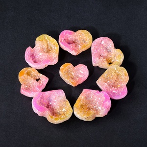 Corazón de Amor en Color Amarillo y Rosa AB, Electrochapado, para Decoración del Hogar, Escritorio, Estantes, Regalo Único, Decoración de Habitaciones - Product Image 4