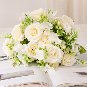 Bouquet <span class=keywords><strong>de</strong></span> fleurs artificielles classiques bohèmes en pivoine, rose et hortensia pour <span class=keywords><strong>mariage</strong></span> et décoration intérieure – Vente en gros - Product Image 2