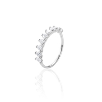 Bague de mariage en argent S925 délicate, demi-éternité, 3MM, 9 pierres Moissanite, pour mariages et anniversaires - Vente en gros de bijoux