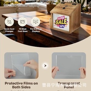 Buzón de madera transfronterizo para donaciones, caja de sugerencias de pared, buzón mural con pizarra y votación con cerradura - Product Image 3