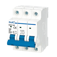 QJC DZ47 MCB 1 pôle 1 p 1 pôle monophasé 1A 2A 3A 4A 6A 10A 16A 20A 25A 32A 40A 50A 63A ac dc mini disjoncteurs miniatures