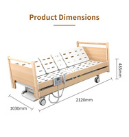 Lit médical électrique en bois, inclinable 0-80°, avec fonction de levée lente, anti-vertiges, dossier réglable pour la récupération post-AVC
