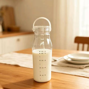 Nouvelle bouteille d'eau en plastique réutilisable sans BPA, personnalisée, 20 oz, anti-fuite, transparente, pour jus, lait, avec poignée, pour les voyages en plein air - Product Image 1