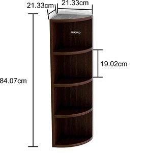 Hot Bán Gỗ Đa Tier Góc Trang Trí Tường Kệ Hiển Thị Giá 5 Kệ Trong Walnut Kết Thúc Để Bán - Product Image 6