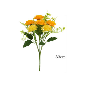 ช่อดอกกุหลาบประดิษฐ์ สีส้ม ดอกไม้ผ้าไหม ตกแต่งงานแต่งงาน ตกแต่งบ้าน JT 031019 - Product Image 5